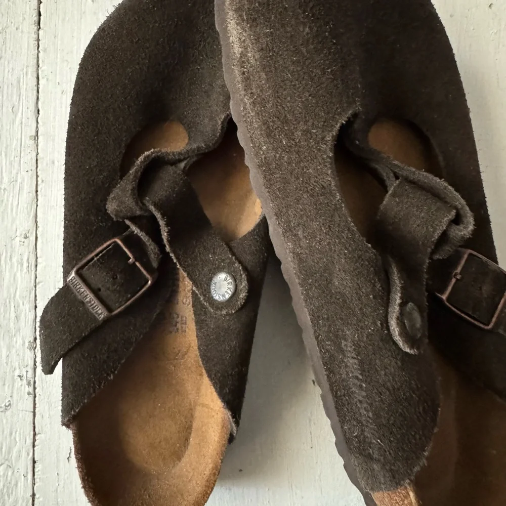 Birkenstock Black Suede Clogs with Buckle - Picture 6 of 7